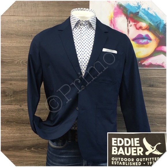 EDDIE BAUER Mens Performance Blazer Sport Coat Casual Jacket Size 42R‎ Suit